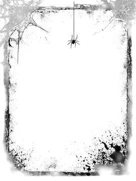 Spooky Halloween Spider Web Border with Dripping Effect