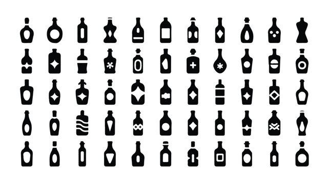 A collection of various chess pieces icons Error No response on a white background