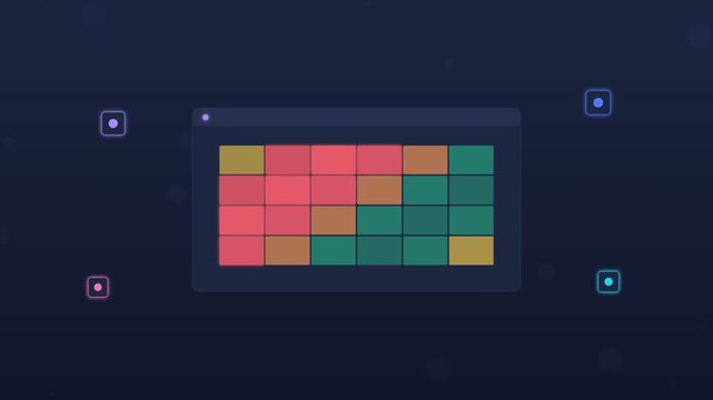 Flat design AI fraud detection flagging transaction cards dark