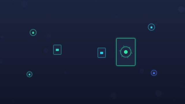 Flat design secure machine communication between factory robots dark