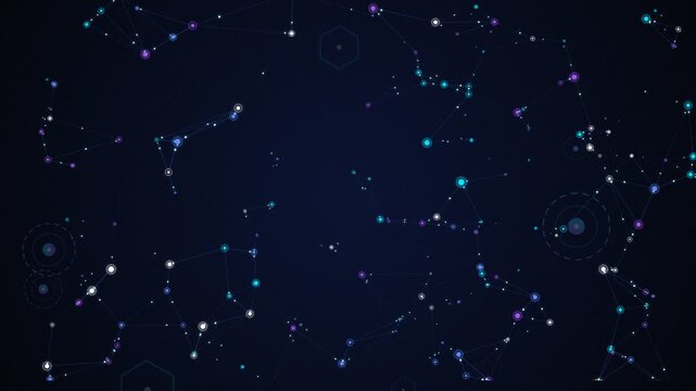 Abstract Tech Constellation and Network Background