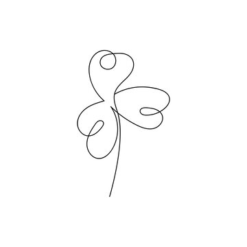 Drawing of a flower with curly lines on Transparent Background