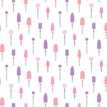 seamless pattern with cutters for hardware manicure