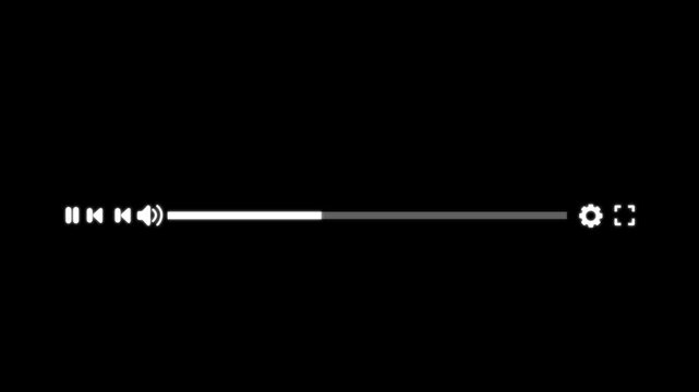 Media player template scroll bar button with audio reactor, Music timeline or video track player, motion graphic of music player concept. 4k motion video