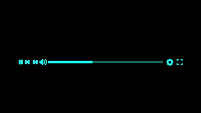 Media player template scroll bar button with audio reactor, Music timeline or video track player, motion graphic of music player concept. 4k motion video