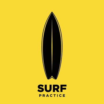 Minimalist Artwork Depicting Surfboard With Contrasting Backround Perfect For Branding Designs