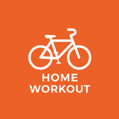 Fototapeta premium Minimalist Home Cycling Workout Icon Design, Health and Wellness Concept for Advertisements