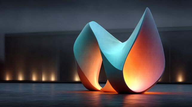 Illuminated abstract sculpture