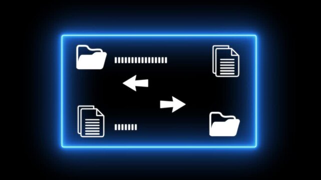 Motion graphic of document management system concept (DMS) on the transparent background. Software for archiving, Searching and managing files corporate document. 4k video