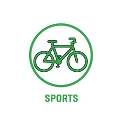 Fototapeta premium Modern Green Bicycle Icon Symbolizing Sustainable Sports and Healthy Lifestyle