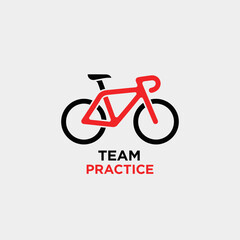 Fototapeta premium Modern Minimalist Bicycle Logo For Team Practice Cycling Event