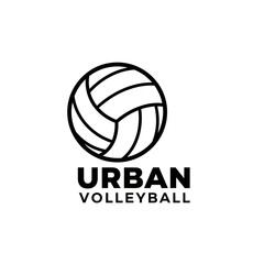 Fototapeta premium Modern Urban Volleyball Logo Design With Stylized Ball And Bold Text