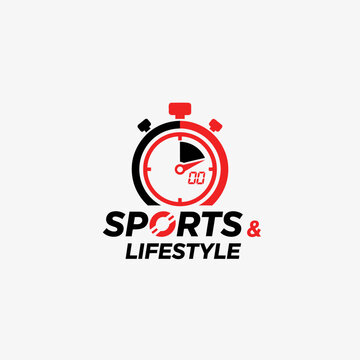 Modern Stopwatch Logo For Sports And Lifestyle Brands