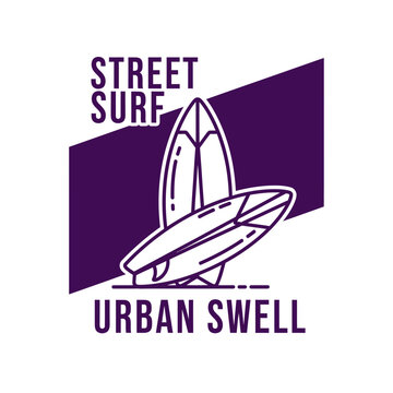 Modern Street Surf Urban SWELL Vector Graphic Logo Design