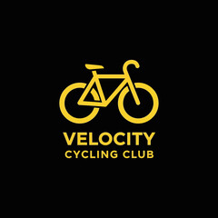 Fototapeta premium Modern Yellow Bicycle Icon For Cycling Club Branding And Design