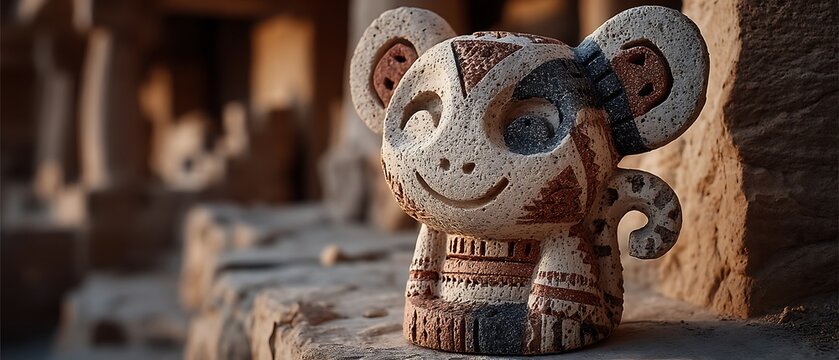 Tribal sandstone monkey figurine carved stone art high resolution picture