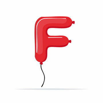 Red balloon shaped like the letter F
