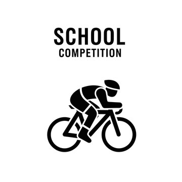 School Cycling Competition Sport Event Athlete Silhouette Icon