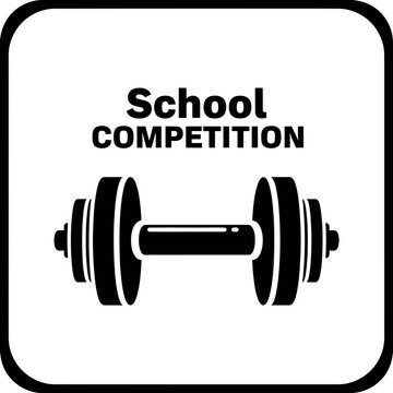 School Weightlifting Competition Icon Emblem For Fitness Events