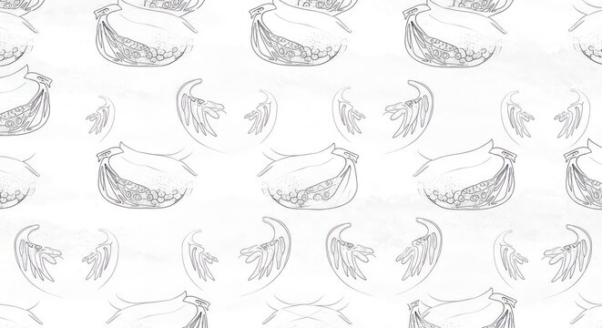 Seamless Pattern of Hand Drawn Crabs.