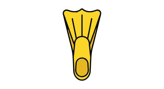 Yellow swimming flipper for snorkeling and diving adventures