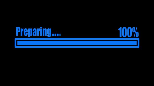 Blue digital progress bar showing seventy-seven percent preparation status