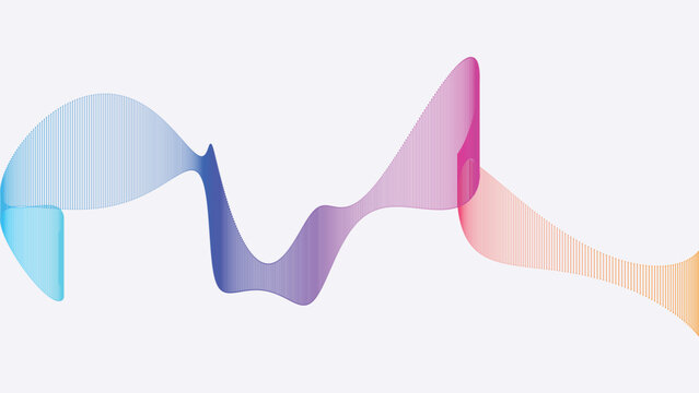 Abstract parametric fluid gradient ribbon on light background