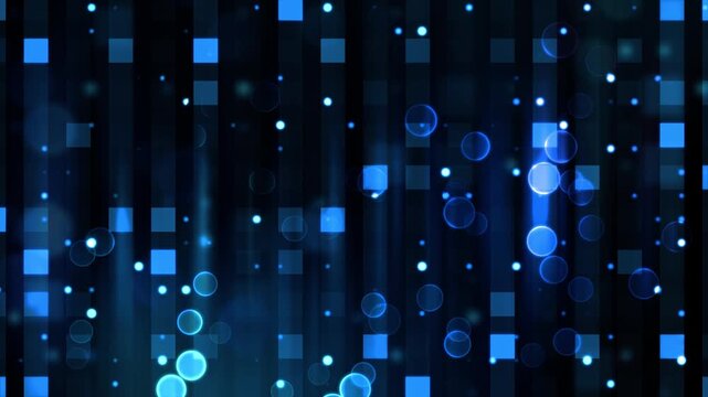 abstract blue digital particles moving upwards bac
