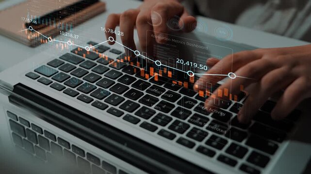 Data analytics dashboard with charts, indicators, and performance metrics, reveals trends, data analytics drives growth, supports insight, and data analytics improves decisions. Marrow