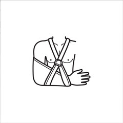 Obraz premium Forearm Icon Line Art Showing Crossed Forearms and Arm Gripping Gesture for Injury Prevention and Physical Therapy Awareness