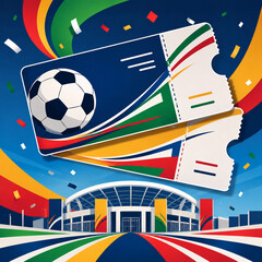 Obraz premium Generic Soccer Match Ticket Illustration