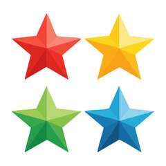 Obraz premium Four colorful stars on white background