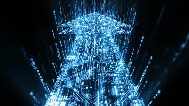 Circuit board pattern forming upward pointing arrow