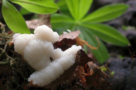  Amazing white slime mold Brefeldia maxima (tapioca slime mold) - slime molds are interesting organisms between mushrooms and animals 