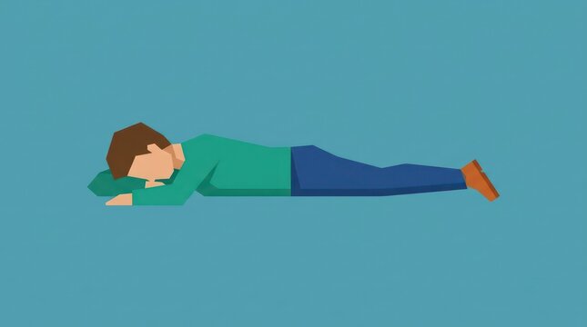 Man lying down sleeping peacefully.