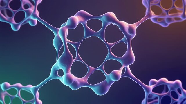 abstract animated 3d molecular structure rotating sequence