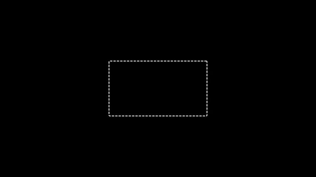 Animated White Dashed Rectangle Frame on Black Background