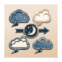 Fototapeta premium Flat design gear icon set