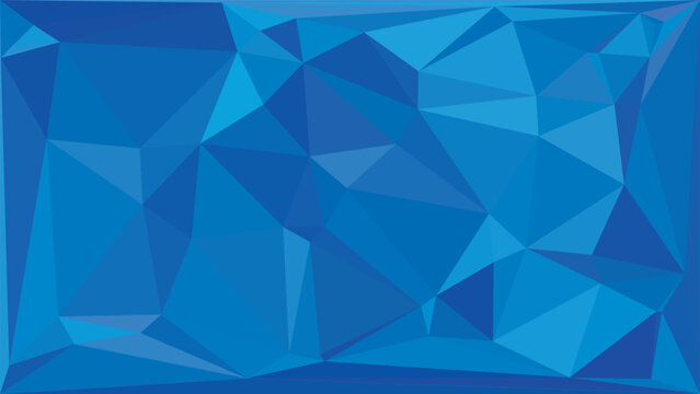 Deep blue geometric low poly background with abstract triangular shapes for modern web design