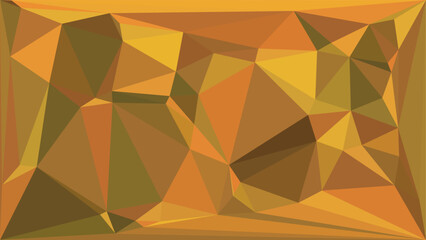 Fototapeta premium Modern abstract low poly design featuring golden and brown geometric triangular mosaic shapes