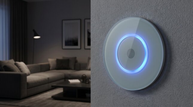 Glass touch switch glowing LED indicator