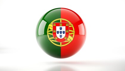 Obraz premium Portuguese flag on a globe symbolizing national pride