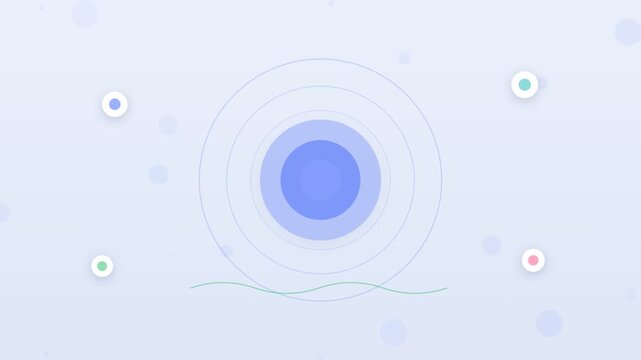 Flat design mindfulness app with lotus timer and waves