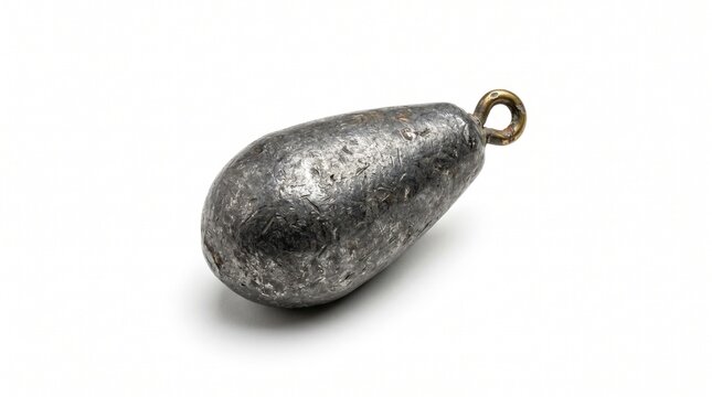 Ultra Realistic Fishing Sinker Weight Clip Art Isolated on White Background