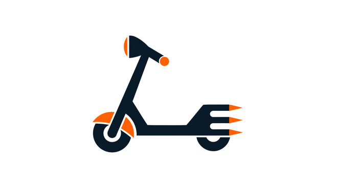 Innovative Scooter Symbol Combining Transportation And Culinary Concepts Perfectly Illustrates