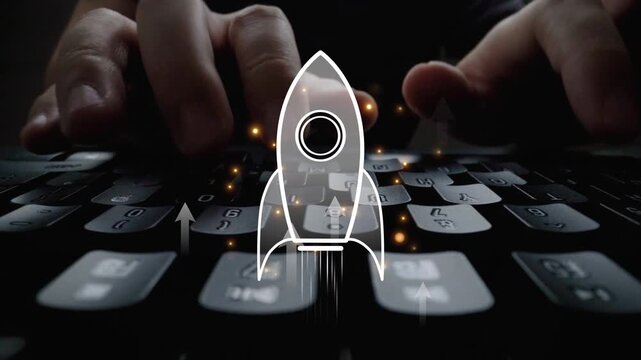 Startup launch and business growth concept, rocket symbolism, entrepreneurship, startup innovation, and early-stage success strategies for new business development and expansion. Muxer