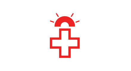 Fototapeta premium Medical Cross Symbol With Bright Radiant Crown Suggesting Aid and Healthcare Services