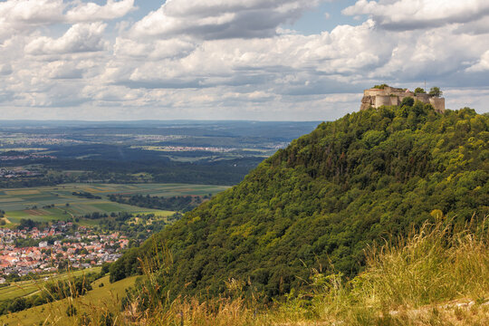 Hohenneuffen Castle overlooking the Swabian countryside