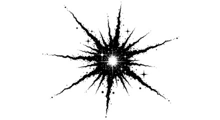 Abstract Starburst Explosion with Radiating Particles, Isolated White Background © noxy