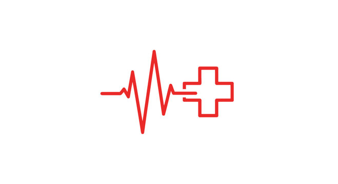Medical Symbol Design Incorporating Pulsating Waveform Representing Vital Signs Diagnosis Therapy